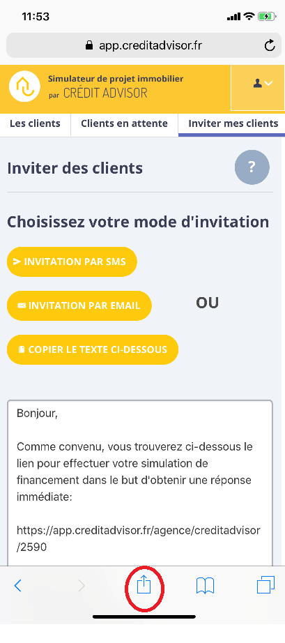 Mettre l'application CREDIT ADVISOR sur votre Iphone